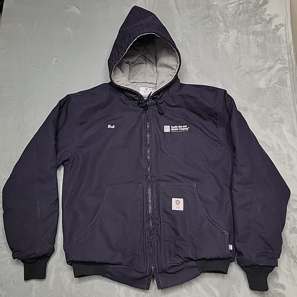 Tyndale Jacket Mens Large Navy Blue FR Flame Resistant Workwear Made In USA